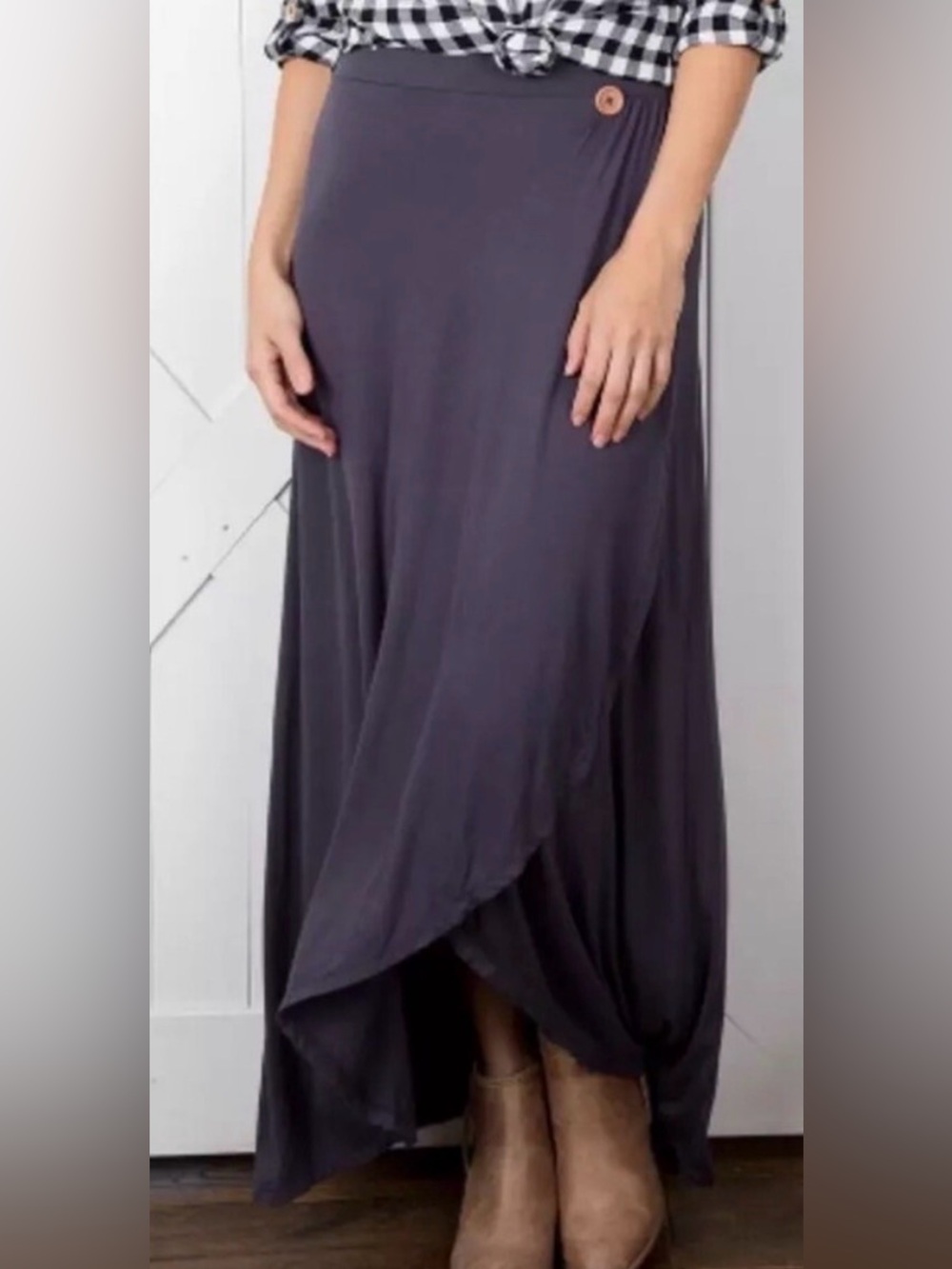 Matilda Jane “Sweet And Simple” Maxi Skirt Medium Gray Womens Joanna Gaines